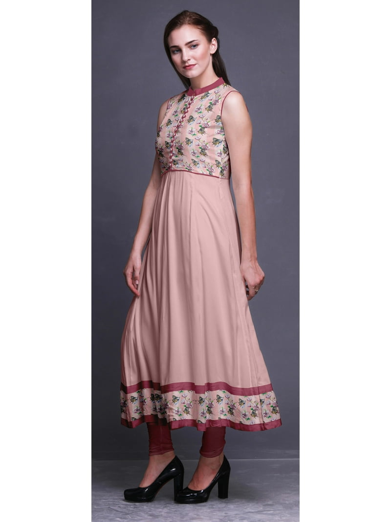 Bimba Light Pink Salmon2 Anarkali Dress for Women Indian Ethnic Printed Kurti Long Kurta Party Dress Small - Walmart.com Bimba Light Pink Salmon2 Anarkali Dress for Women Indian Ethnic Printed Kurti Long Kurta Party Dress Small - Walmart.com