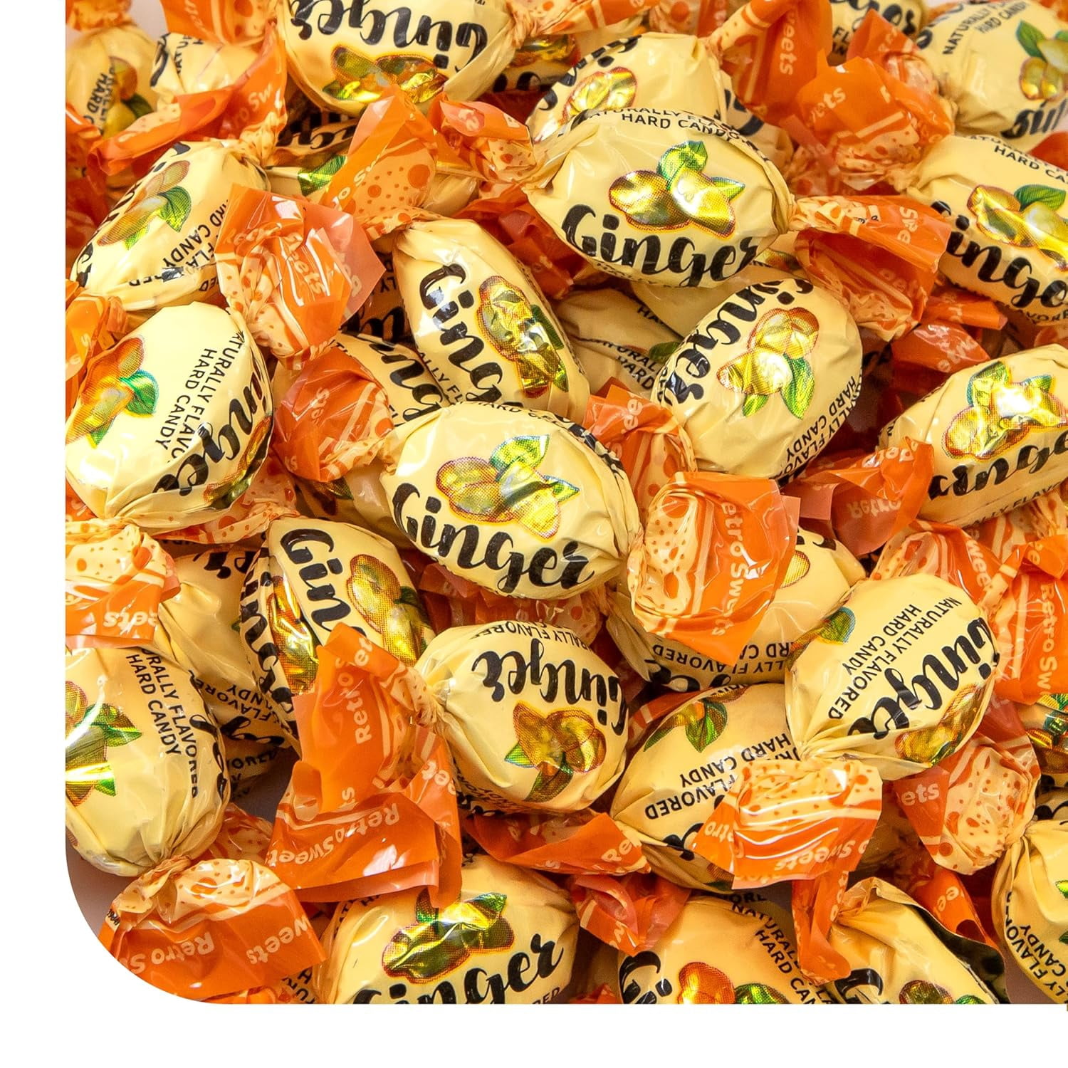 Sweet Gourmet All Natural Ginger Hard Candy, Gluten-Free, 2 Pounds