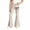 3Beige16, variant on WERYOUNG School Uniform For Girls Elastic Waist Bow Graphic Flared Leg Trousers Kids Slim Fit Back To School Pants 5-6 Years