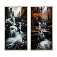 thumbnail image 2 of Designart "Cascades Dancing in the Waterfall II" Waterfall Framed Wall Art Set Of 2 - Grey Landscapes Framed Wall Art Set Of 2, 2 of 7