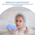 thumbnail image 4 of Minkissy 4Pcs Exfoliating Bath Sponges Body Sponges Blue Synthetic Material for Parents, 4 of 5