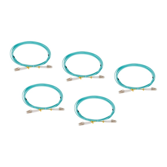 Uxcell 3 Meters 9.8Ft Fiber Patch Cable Multimode LC-LC OM3 LSZH Fiber Optic Jumper Green For Network Transceiver,5Pcs