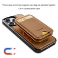 thumbnail image 3 of Decase Magnetic PU Leather Wallet Phone Case for iPhone 15 Pro Max, RFID Blocking, Mag-Safe Compatible, 2-in-1 Removable Card Holder,Shockproof Flip PU Leather Phone Cover,Brown, 3 of 9