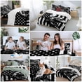 thumbnail image 6 of Eagle Head Twin Size Comforter Set, Black American Flag Vintage Stripes Animal Bedding for All Seasons, 4 Pcs Bed Set, 1 Quiltcover (68"x86") ,1Sheet(67"x116"), 2Pillowcases (30"x20"), 6 of 9