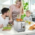 thumbnail image 7 of Toaster 2 Slice,Stainless Steel,LCD Display,7 Bread Shade Settings,1.4" Wide Slots,4-in-1 Functions,Removable Crumb Tray,900W,Silver, 7 of 7