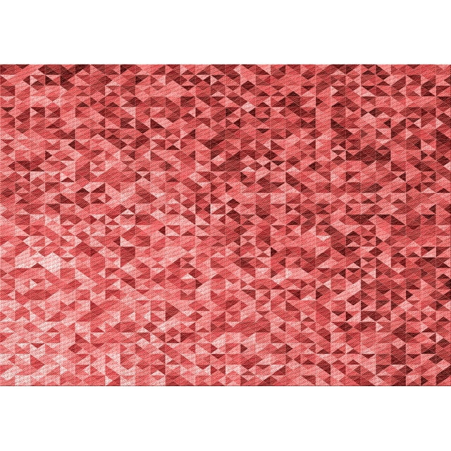 Ahgly Company Tapis d'Intérieur Lavables en Machine, Rectangle Rouge de Transition, 2' x 3'