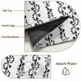 thumbnail image 6 of Round Rug 5Ft Washable Non-Slip, Black Spring Leaves Circle Area Rugs for Living Room Bedroom, Pastoral Botanical Striped Flowers Indoor Floor Mats Carpet Runner for Home Decor Aesthetic, 6 of 8