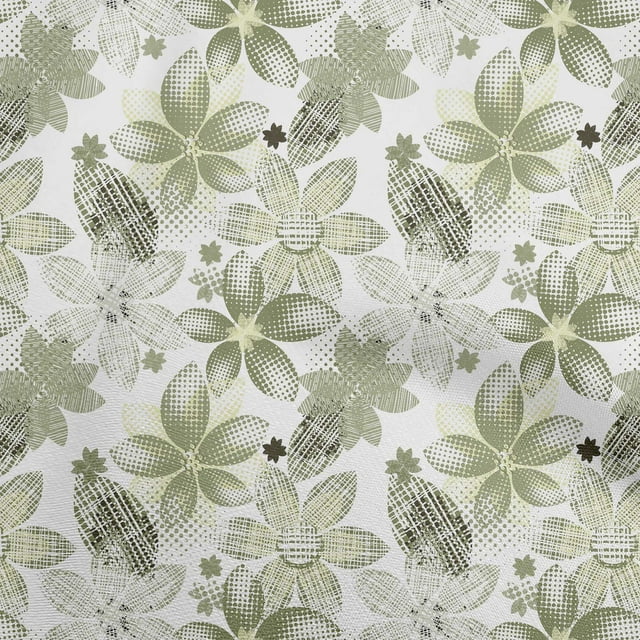 oneOone Cotton Poplin Light Green Fabric Texture Floral Craft Projects Decor Fabric Printed By The Yard 42 Inch Wide