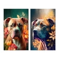 thumbnail image 2 of Designart "Pitbull Blossom Portrait I" Dog Pitbull Wall Art Set Of 2 - Multicolor Animals Gallery Wall Set For Home Decor, 2 of 7