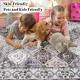 thumbnail image 7 of Ultrug Boho Vintage Rugs Floral Printed Area Rug Soft Carpet for Living Room Bedroom Home Decor,5'x8',Gray Yellow, 7 of 7