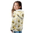 thumbnail image 2 of Xoenoiee Bee Daisy Honeycomb Print Hoodies for Girls Long Sleeve Shirts with Full Zipper Lightweight Hooded Sweatshirt Athletic Hoodie Fall Tops Trendy Outfits for Kids, M, 2 of 7