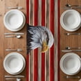 thumbnail image 6 of American Flag Table Runner - 72 Inch Long, Kitchen Dining Table Runner Dresser Scarves, Eagle Blue Red USA Flag Vintage Farmhouse Decor for Coffee Tables Wedding Party Banquet, 6 of 8