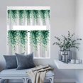 thumbnail image 6 of Kitchen Window Curtains Valance and Tier Set, Watercolor Green Botanical Leaves Rod Pocket Tier Curtain Valance Set, Farm Plant Wood Grain Light Filtering Cafe Curtains for Bedroom Living Room, 6 of 9