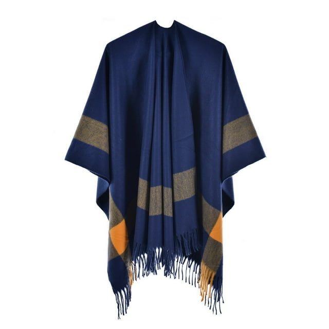 Wraps Women's Plaid Shawl Wraps Open Front Poncho Cape Oversized Sweaters Casual Cardigan Shawls For Fall Winter Wraps