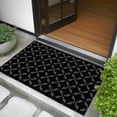 thumbnail image 5 of 2x3 Door Mat Rug, Black Morocco Non-Skid Rubber Backing Large Rectangle Rugs - Living Room Bedroom Home Office, Geometric Leaf Diamond Lattice Abstract Indoor Floor Mat Carpets Washable Rug, 5 of 9