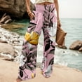 thumbnail image 2 of Travel Outfits Women Airport Women Casual Fashion High Waist Elastic Waist Wide Leg Pants Printed Loose Wide Leg Trousers Business Casual Pants for plus Size Track Zipper Two Piece Set for Pink XL, 2 of 5