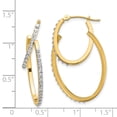 thumbnail image 2 of 14K Yellow Gold Diamond Fascination Hinged Double Hoop Earrings, 2 of 5