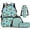 Axolotl Blue, variant on Black Dog Bookbag with Lunch Box, 4Pcs Boys School Bag Set with Pencil Case & Water Bottle Sleeve for Elementary Primary Middle School Kids Back to School Supplies Gifts