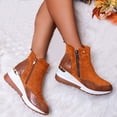 thumbnail image 5 of B91xZ Women Boot Fashion Slip On Elastic Wedge Ankle Boots,Brown 8, 5 of 5