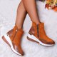 thumbnail image 5 of NECHOLOGY Botas Mujer Adulto Femenino Zapatos Botines mujer Botas de color de las mujeres gruesas zapatos de suela Cuñas de Fashion Botas de mujeres (Brown, 10), 5 of 7