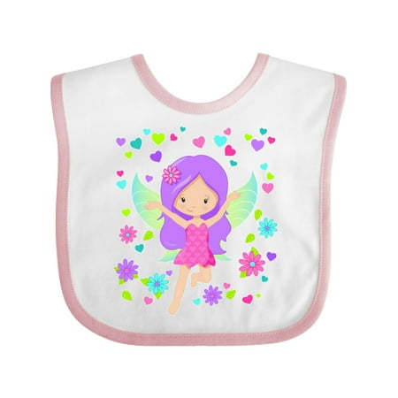 

Inktastic Valentine Fairy with hearts and flowers Gift Baby Boy or Baby Girl Bib