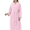thumbnail image 3 of yunLCZ Nightgowns for Women Ladies Men Couple Cloth Robe Sleepwear White Blue Polyester Dressing Gown Kimono Bath Robe Bathrobe For Hotel Home Sleepdress, 3 of 4