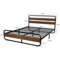 thumbnail image 7 of Allewie Walnut King Size Heavy Duty Platform Metal Bed Frame with Wooden Headboard & Footboard and Under-Bed Storage, 7 of 7