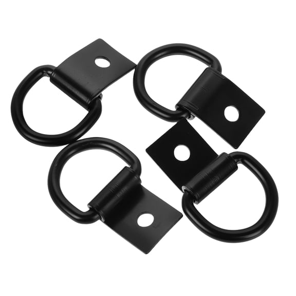 Vosarea 4-Pack Black D- Tie Down Anchors Hooks for Trailer, Boat, and Utility Accessories Heavy Duty