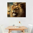 thumbnail image 2 of Nawypu  Set Lion and Lioness Canvas Wall Art Brown Lion with Gold Crown King Animal Picture Artwork for Bedroom Home Decor Stretched and Framed Ready to Hang Each Size, 2 of 4