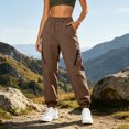 thumbnail image 2 of Dagugfen Jogger Pants for Women Waterproof Windbreakers Cinch Bottom Outdoor Hiking Camping Pants with Zip Pockets(XXXXXL,Brown), 2 of 8