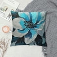 thumbnail image 2 of Creowell Throw Pillow Cover Blue Flower Floral Teal Pattern with Roses Watercolor Colorful Decorative Pillow Case Funny Home Decor Square Cushion Pillowcase White, 2 of 5