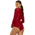 thumbnail image 6 of Sporti Active Solid Zip Front Long Sleeve One Piece Swimsuit, High Cut, Unpadded (Women’s), 6 of 11