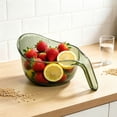 thumbnail image 6 of Multifunctional Rice Strainer With Handle Transparent Drain Colander Bowl For Rinsing Fruits Vegetables And Draining Pasta 9.1x6.3x3.5 Inch, 6 of 8