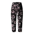 thumbnail image 4 of Fanxing Linen Pants for Women 2024 Floral Printed Cropped Pants Summer High Waisted Cotton Linen Palazzo Pants Wide Leg Long Lounge Pant Trousers XS,S,M,L,XL, 4 of 5