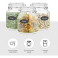 thumbnail image 4 of czcpp-Airtight Glass Jars with Lids Set of 3. 32oz Glass Jar with Lid and 6 Silicone Seals! Med Glass Food Storage Containers. Square Mason Jar, Candy Jar, Sugar Jar, Pasta Containers for Pantry, 4 of 4