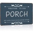 thumbnail image 1 of Porch Sign, Outdoor Signs for Porch, Porch Decor for Home, Bar, Farmhouse, Patio 12x8 Inches Aluminum Metal Sign Wall Decor - This is Our Happy Place, 1 of 7