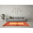 thumbnail image 3 of Ahgly Company Indoor Square Abstract Orange Modern Area Rugs, 4' Square, 3 of 4