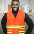 thumbnail image 4 of BRIGHTFUFU Mens Work Vest Reflective Vest Orange Reflective Strips for Night Use 1Pack, 4 of 8
