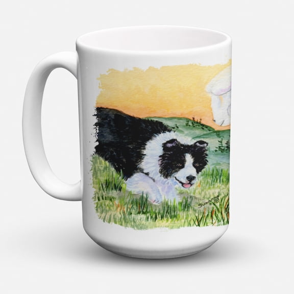 Carolines Treasures SS8103CM15 Border Collie Coffee Mug 15 oz 15 ounce multicolor