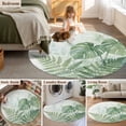 thumbnail image 5 of Round Rugs 8Ft, Summer Botanical Round Area Rug Washable Indoor Throw Carpet, Green Palm Leaves Tropical Plant Large Non Slip Circle Rug for Kids Room RV Home Decor Aesthetic, 5 of 8