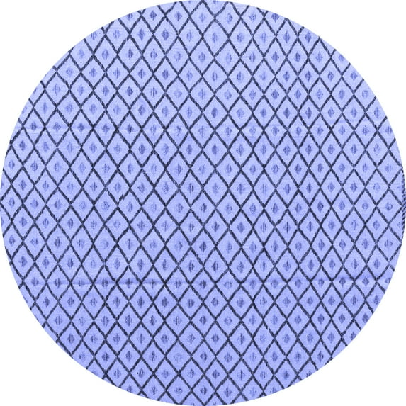 Ahgly Company Machine Washable Indoor Round Solid Blue Modern Area Rugs, 5' Round