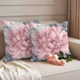 thumbnail image 2 of Spring Pink Gray Flower Pillow Covers 2 Pack Country Watercolor Pink White Floral Pillowcase Waterproof Outdoor Throw Pillow Cover for Patio Garden Square Cushion 16”x16”, 2 of 9