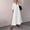 White, variant on HAOTAGS Women Plus Size Dresses Solid Color V Neck 3/4 Sleeve Summer Dress White Size 2XL