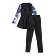 thumbnail image 2 of YUUMIN Kids Girls Upf 50+ Swimsuits Floral Ruffles Swimdress with Swim Leggings Modest Burkini Sets Black 13-14, 2 of 3