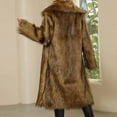 thumbnail image 4 of Penkiiy Women's Long Lapel Faux fur Jacket Shaggy Coat Warm Outerwear Cardigan Faux Fur Coat Brown, 4 of 9