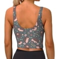 thumbnail image 3 of Kdxio Hedgehogs and Flowers1 Print Workout Crop Tank Top for Women Racerback Yoga Tank Tops Athletic Sports Shirts Exercise Undershirts, 3 of 9