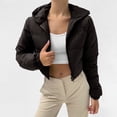 thumbnail image 4 of iOPQO Cropped Puffer Jacket Puffer Jacket Womens Short Jackets for Women Warm Coats for Women Collared Jacket Women Womens Zip Up Jacket Womens Warm Jacket Black L, 4 of 6