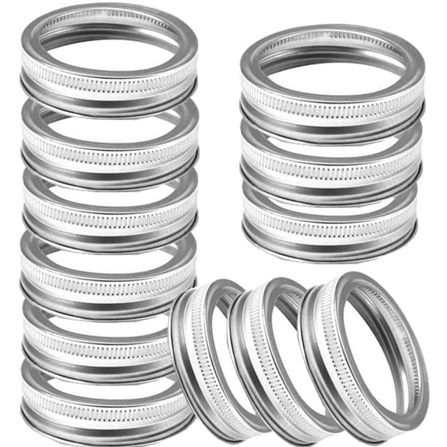 12pc Regular Mouth Canning Jar Bands Replacement Metal Rings Split-type Lids ,Screw Bands Caps Compatible with Mason Canning Jars, 70mm