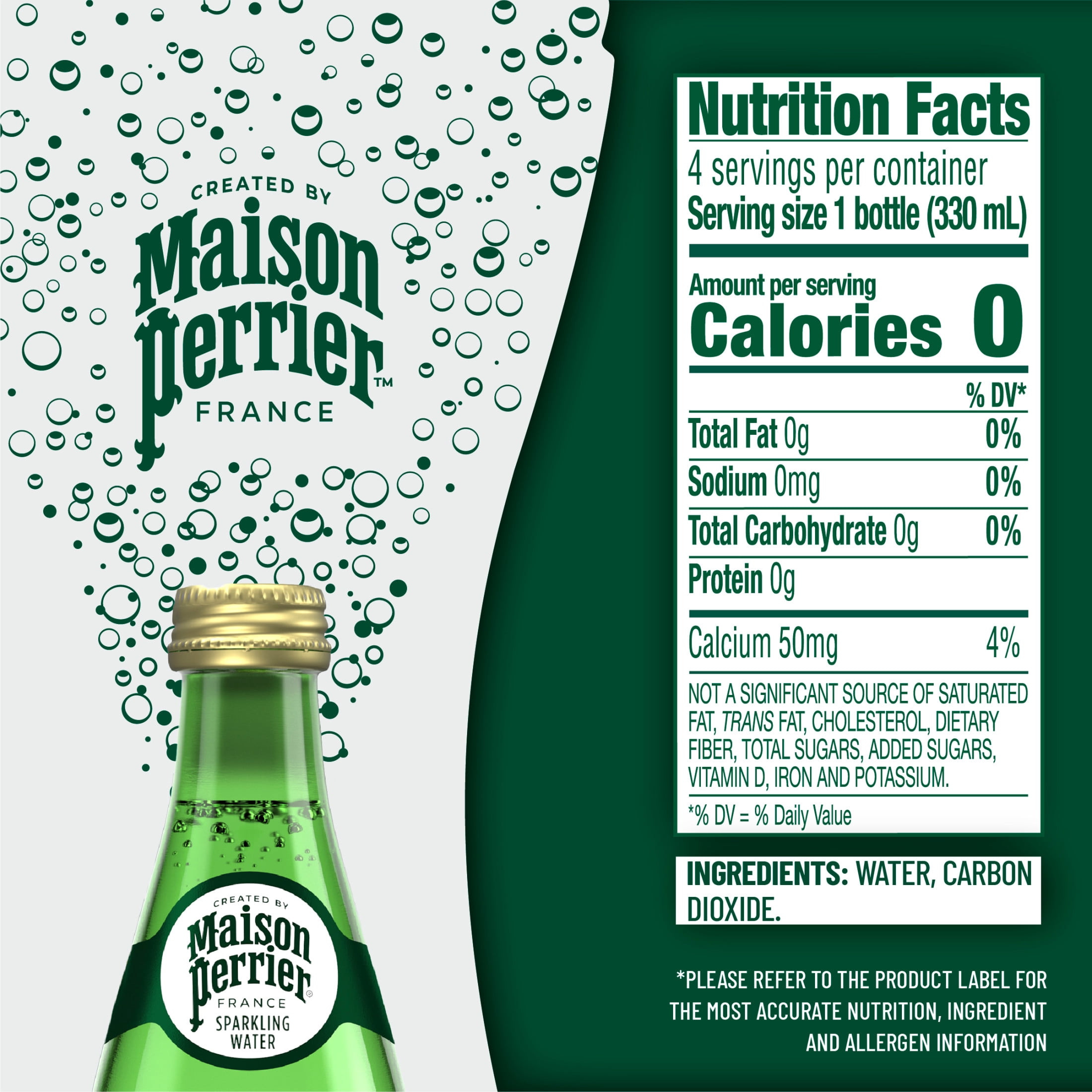 Maison Perrier Ultimate Unflavored Sparkling Water 4 Pack 11.15 fl oz Glass Bottles 44.636 fl oz