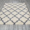 thumbnail image 3 of Ottomanson Shaggy Collection Jute Backing Moroccan Trellis Design Indoor Rug, 3 of 7